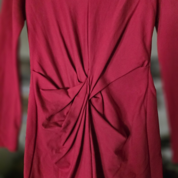 Anne Klein | Chic Crimson Long Sleeve Dress 0P - Picture 3 of 9